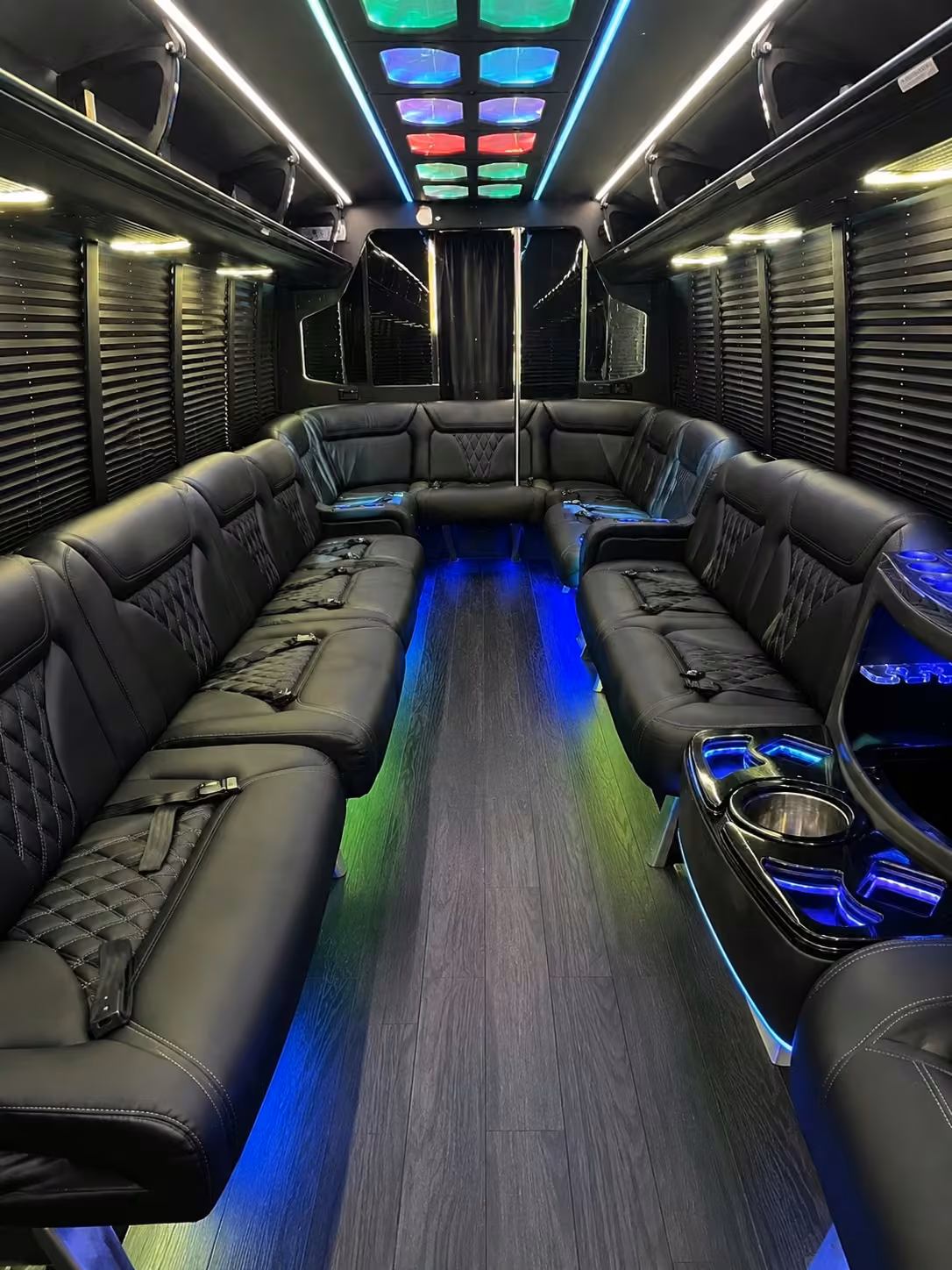 25 passenger party bus inside