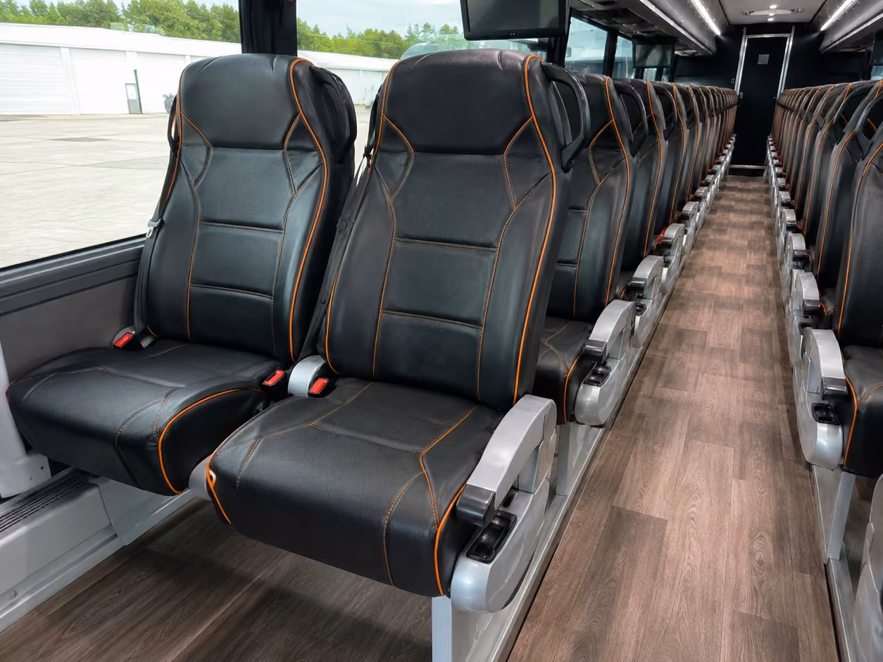 40 56 passenger charter bus inside